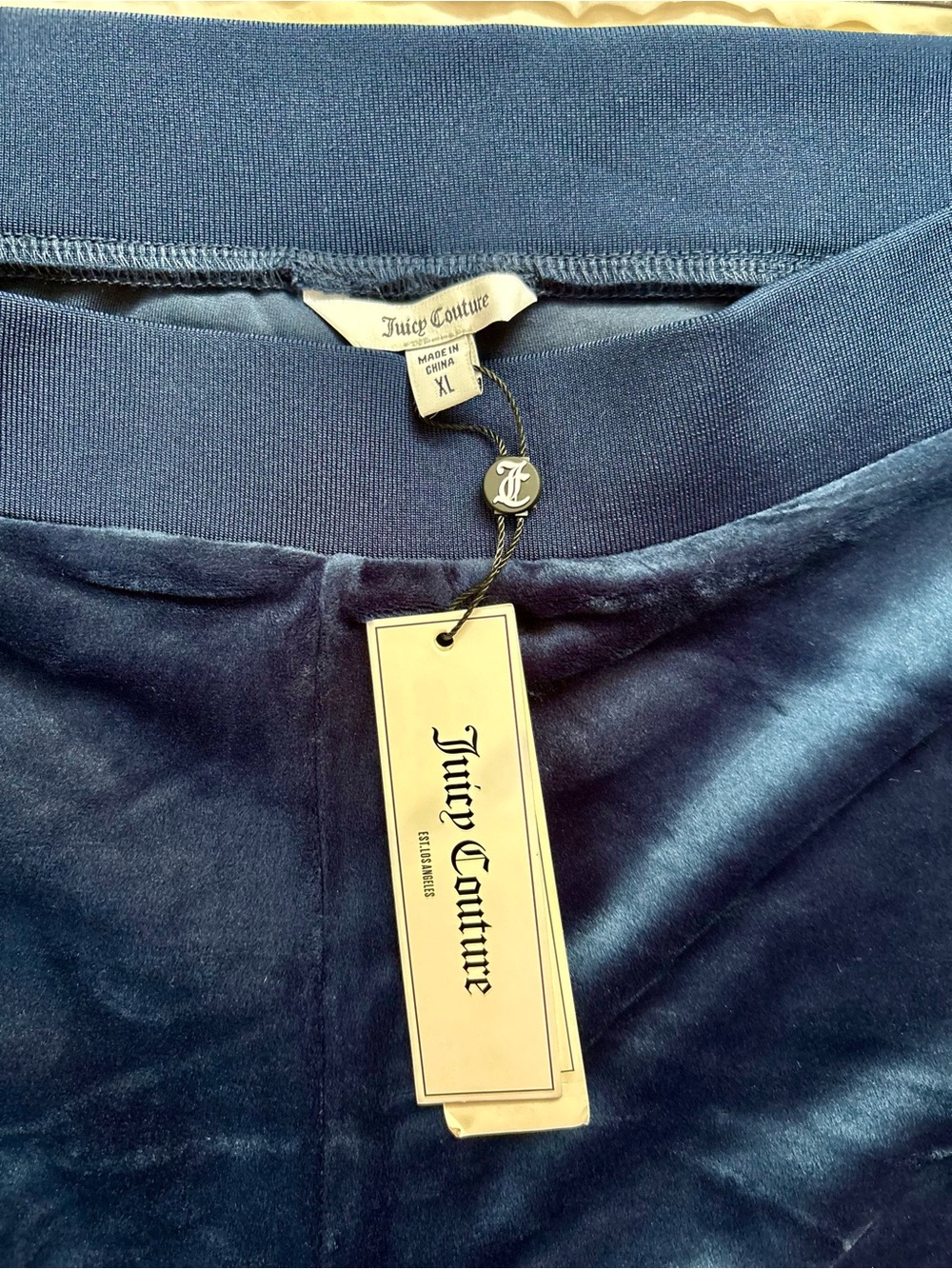 Juicy Couture Navy Blue Velour Boot Cut Pants